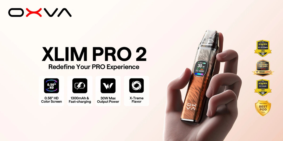 OXVA XLIM PRO 2小蠻牛PRO二代主機專業版采屏_0.56吋彩色螢幕-1300mAh-30W-極致風味_現貨供應