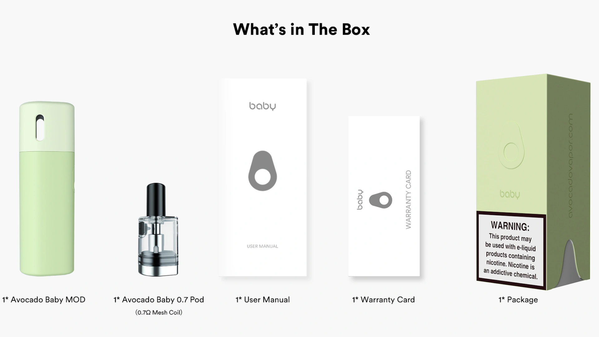 VAPTIO Avocado Baby 酪梨寶寶電子煙主機套裝